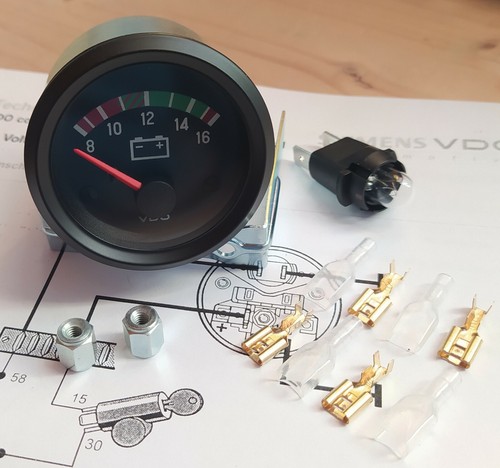 Vdo voltmeter 12v instrument - voltmeter,